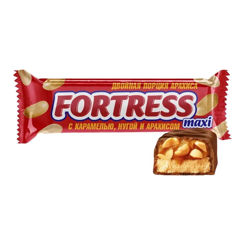 Батончик "Fortess" с карамелью нугой и арахисом 25гр