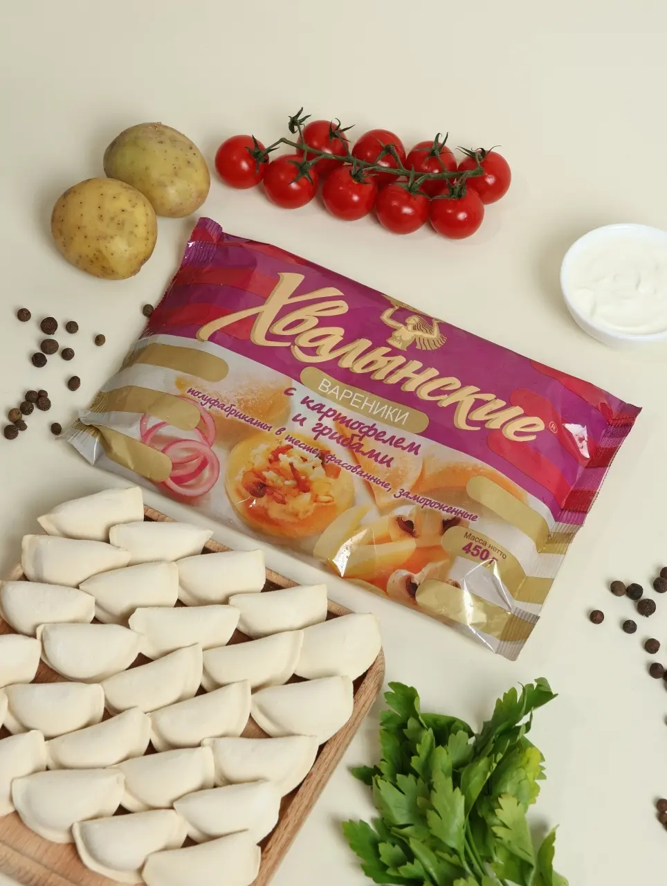 Хв Вареники с картофелем и грибами 0,45 кг