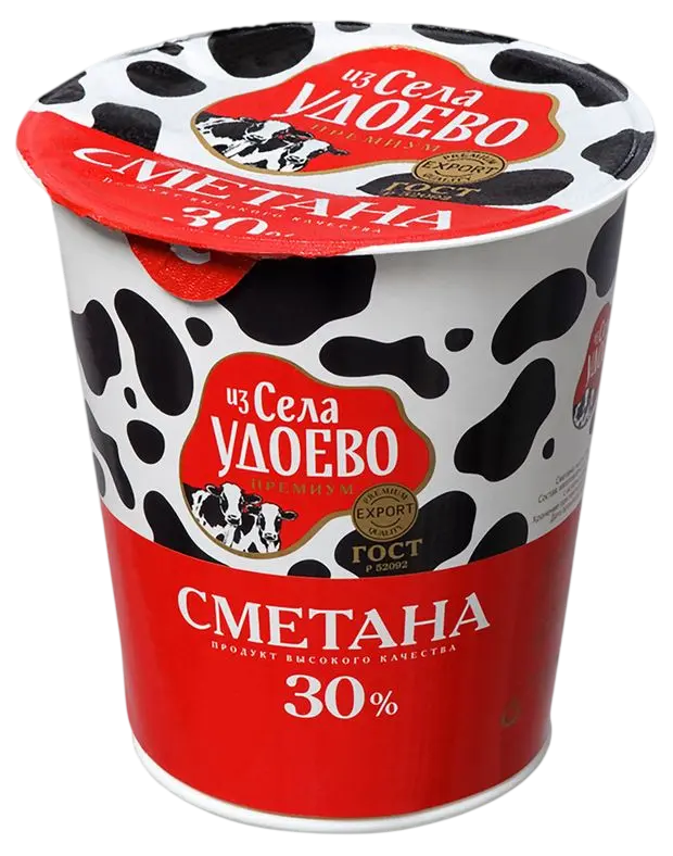 Сметана из села Удоево 30% 300г БЗМЖ