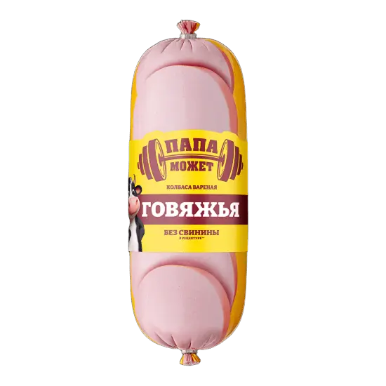 Вареная колбаса говяжья "Папа может"