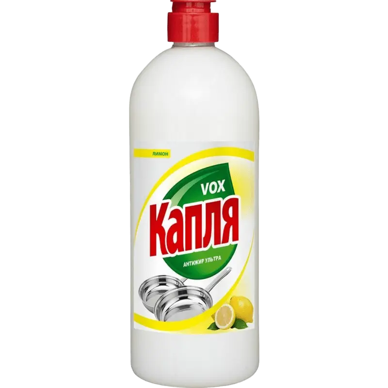 Средство для мытья посуды "Капля" Лимон 1л