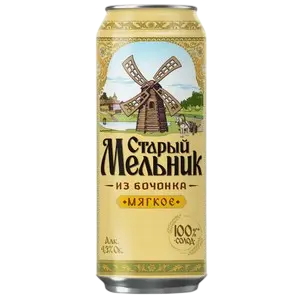 Пиво "Старый мельник" из бочонка мягкое 4.3% жб 0.45л