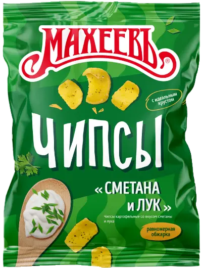 Чипсы "Махеев" со вкусо сметаны и лука 80гр